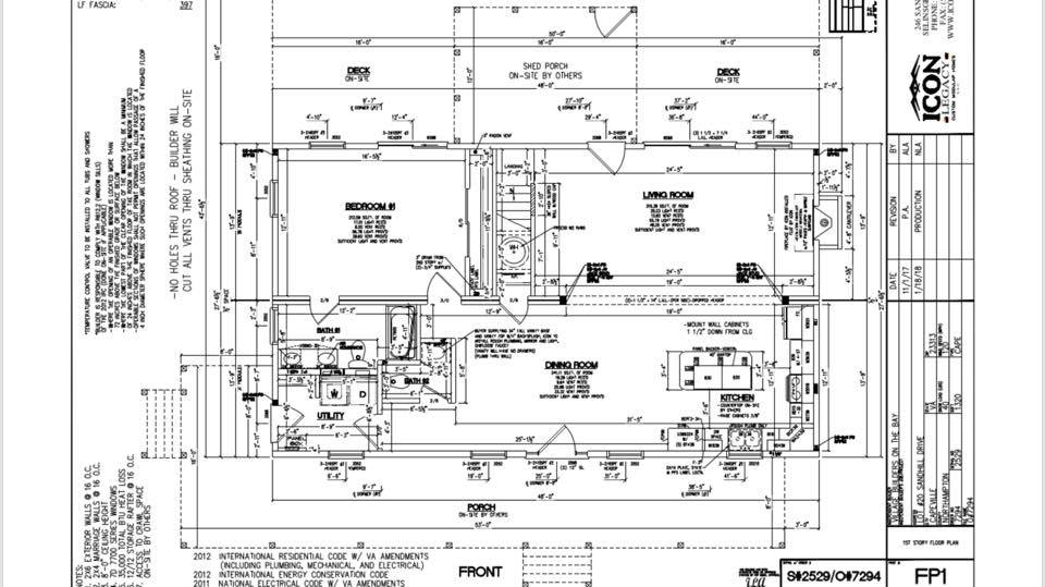 Floor plan of a residential unit featuring labeled rooms: living room, dining room, kitchen, bedroom, bathroom, utility area. Includes measurements and notes.